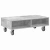 vidaXL Mesa Lateral con Ruedas Gris Concreto 90 x 50 x 30 cm