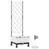 vidaXL Maceta de jard&iacute;n con riego y ruedas Blanco 40 x 40 x 132 cm PP