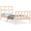 vidaXL Estructura de cama con cabecero madera maciza