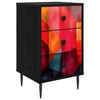 vidaXL Mesa de noche HEESCH Roble Negro 36 x 33 x 61 cm