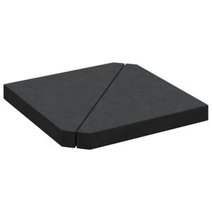 vidaXL Placa de peso para sombrilla 2uds granito negro triangular 14kg