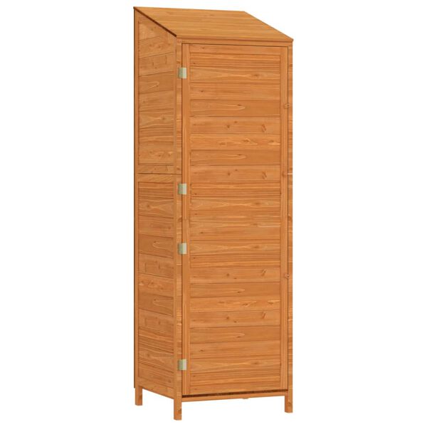 vidaXL Cobertizo de jard&iacute;n madera maciza de abeto marr&oacute;n 55x52x174,5cm