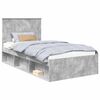 vidaXL Estructura de cama con cabecera Gris concreto 100 x 200 cm