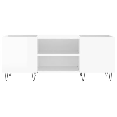 vidaXL Mueble discos madera contrachapada blanco brillo 121x38x48 cm