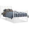 vidaXL Estructura cama sin colch&oacute;n con estribo metal blanco 80x200 cm