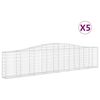 vidaXL Cestas de gaviones 5 uds forma de arco hierro 400x30x80/100 cm
