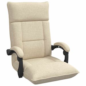 vidaXL Sill&oacute;n ajustable Crema Tela