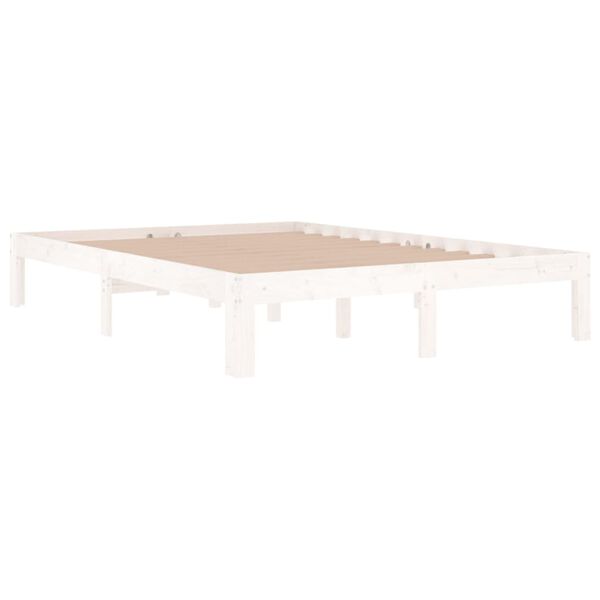 vidaXL Estructura de cama doble sin colch&oacute;n blanco 135x190 cm