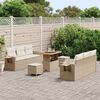 vidaXL Conjunto de sof&aacute; de jard&iacute;n 9 pcs Beige rat&aacute;n sint&eacute;tico