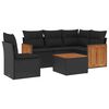 vidaXL Set de sof&aacute;s de jard&iacute;n 6 piezas y cojines rat&aacute;n sint&eacute;tico negro
