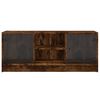 vidaXL Mueble de TV con puertas de vidrio roble ahumado 102x37x42 cm