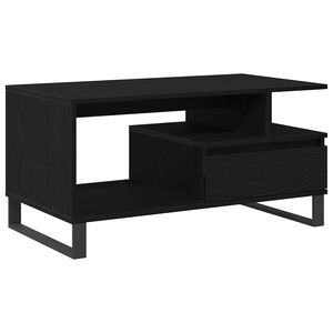 vidaXL Mesa de Caf&eacute; Roble Negro 90 x 49 x 45 cm Madera de ingenier&iacute;a