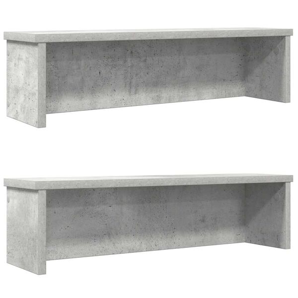vidaXL Estantes de cocina apilables 2 uds gris hormig&oacute;n 60x15x16 cm