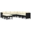 vidaXL Set de muebles de jard&iacute;n 9 pzas y cojines rat&aacute;n sint&eacute;tico negro