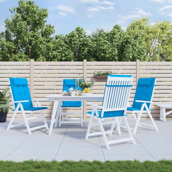 vidaXL Cojines de silla con respaldo alto 4 uds tela Oxford azul claro