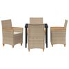 vidaXL Conjunto de Comedor de Jardín 5 pcs Beige ratán sintético