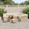 vidaXL Conjunto de sof&aacute; de jard&iacute;n con coj&iacute;n 12 pcs Beige Polirat&aacute;n