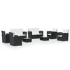 vidaXL Set muebles de jard&iacute;n 8 piezas y cojines rat&aacute;n sint&eacute;tico negro