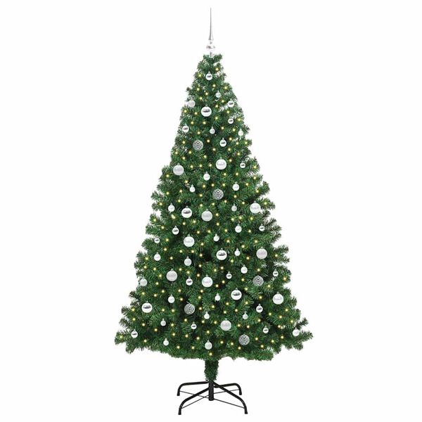 vidaXL &Aacute;rbol de Navidad artificial Verde 210 cm PVC y Acero y Pl&aacute;stico