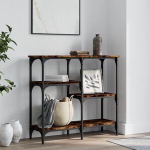 vidaXL Mesa consola madera de ingenier&iacute;a roble ahumado 80x29x75 cm