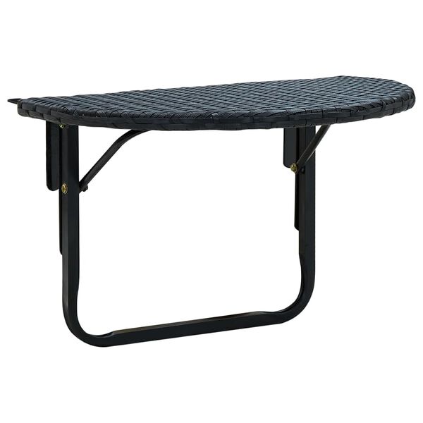 vidaXL Mesa de balc&oacute;n de rat&aacute;n sint&eacute;tico negro 60x60x32 cm