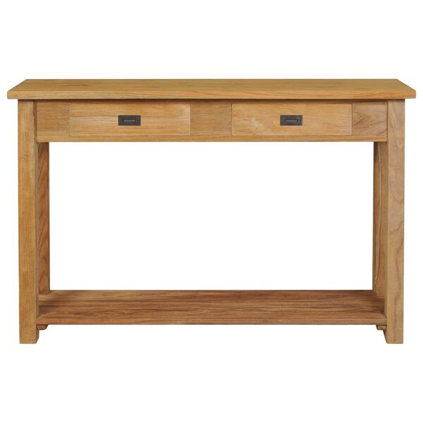 vidaXL Mesa consola de madera de teca maciza 120x30x80 cm