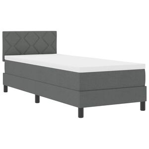 vidaXL Cama tipo Box Spring con coj&iacute;n Gris oscuro 80 x 200 cm tela