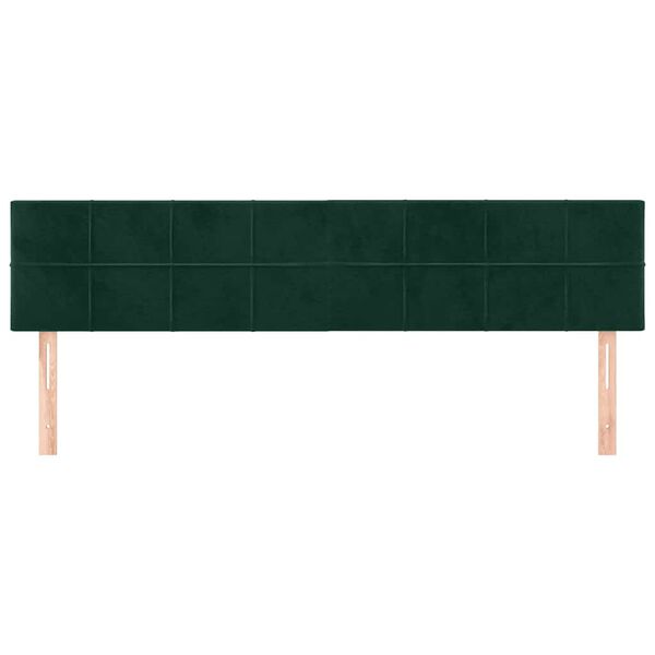 vidaXL Cabeceros terciopelo verde oscuro 160x5x78/88 cm