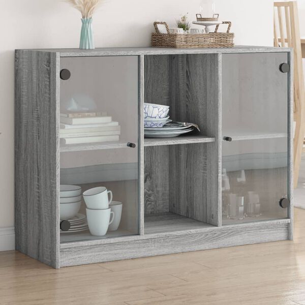vidaXL Aparador madera de ingeniería gris Sonoma 102x37x75,5 cm