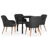 vidaXL Juego de comedor de jard&iacute;n 5 piezas con cojines negro