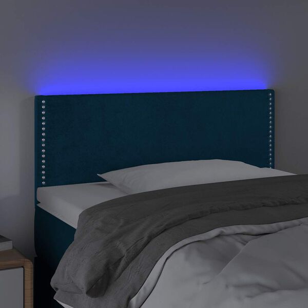 vidaXL Cabecero con LED de terciopelo azul 100x5x78/88 cm