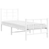 vidaXL Estructura cama sin colch&oacute;n con estribo metal blanco 80x200 cm