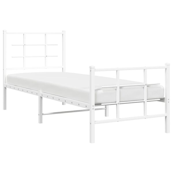 vidaXL Estructura cama sin colch&oacute;n con estribo metal blanco 80x200 cm