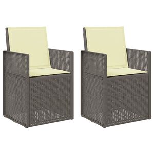 vidaXL Sillas de comedor de jard&iacute;n 2 uds. Gris Claro y Crema PP