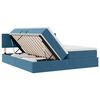 vidaXL Cama con tira de luces LED Azul Oscuro 180 x 200 cm Terciopelo