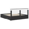 vidaXL Estructura de cama con cabecera Negro y Plata 200 x 200 cm