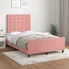 vidaXL Estructura de cama sin colch&oacute;n terciopelo rosa 120x200 cm
