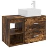 vidaXL Juego de muebles de ba&ntilde;o 2 uds. Roble Ahumado