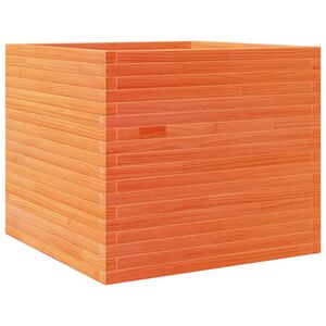 vidaXL Jardinera madera maciza de pino marr&oacute;n cera 80x80x68,5 cm