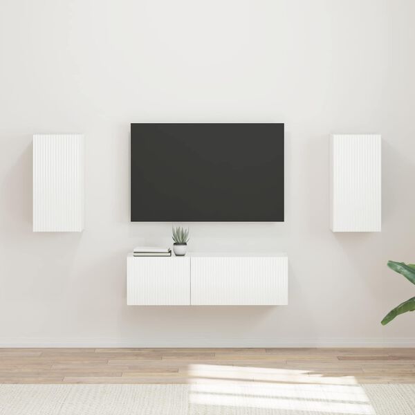 vidaXL Conjunto de mueble para TV de pared 4 pcs brillante