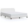vidaXL Estructura de cama Dover cuero sint&eacute;tico blanco 160x200cm