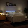 vidaXL Cama box spring con colch&oacute;n tela color crema 140x200 cm