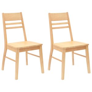 vidaXL Sillas de comedor 2 uds. Madera de Caucho S&oacute;lido Natural