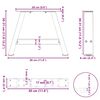 vidaXL Patas para mesa de centro en forma de A (2 unidades), antracita, 30 x (30-31) cm, acero