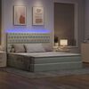 vidaXL Cama con almacenamiento y LED con LED Gris Claro 160 x 200 cm