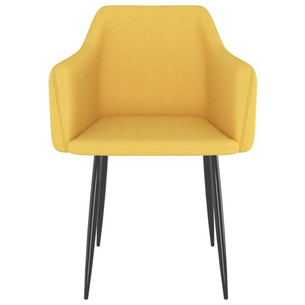 vidaXL Sillas de comedor 2 unidades tela amarillo