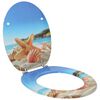 vidaXL Asiento de inodoro de cierre suave Azul Claro 44 x 38 cm