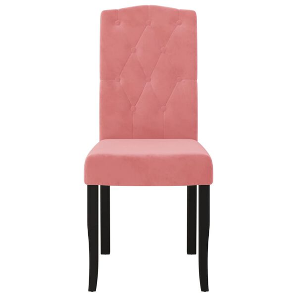 vidaXL Sillas de comedor 4 unidades terciopelo rosa