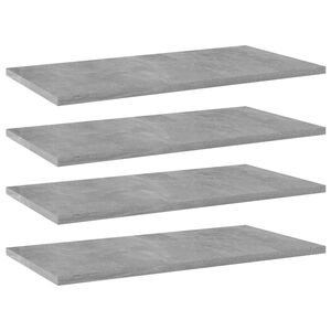 vidaXL Estante estanter&iacute;a 4uds contrachapada gris hormig&oacute;n 60x30x1,5cm