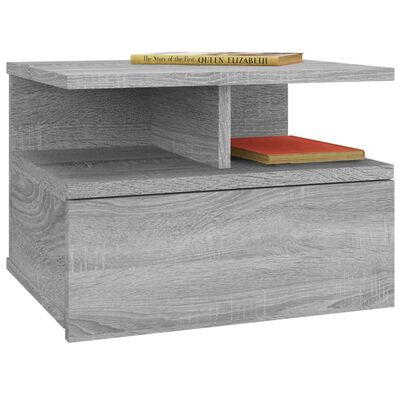vidaXL Mesita de noche flotante madera gris Sonoma 40x31x27 cm